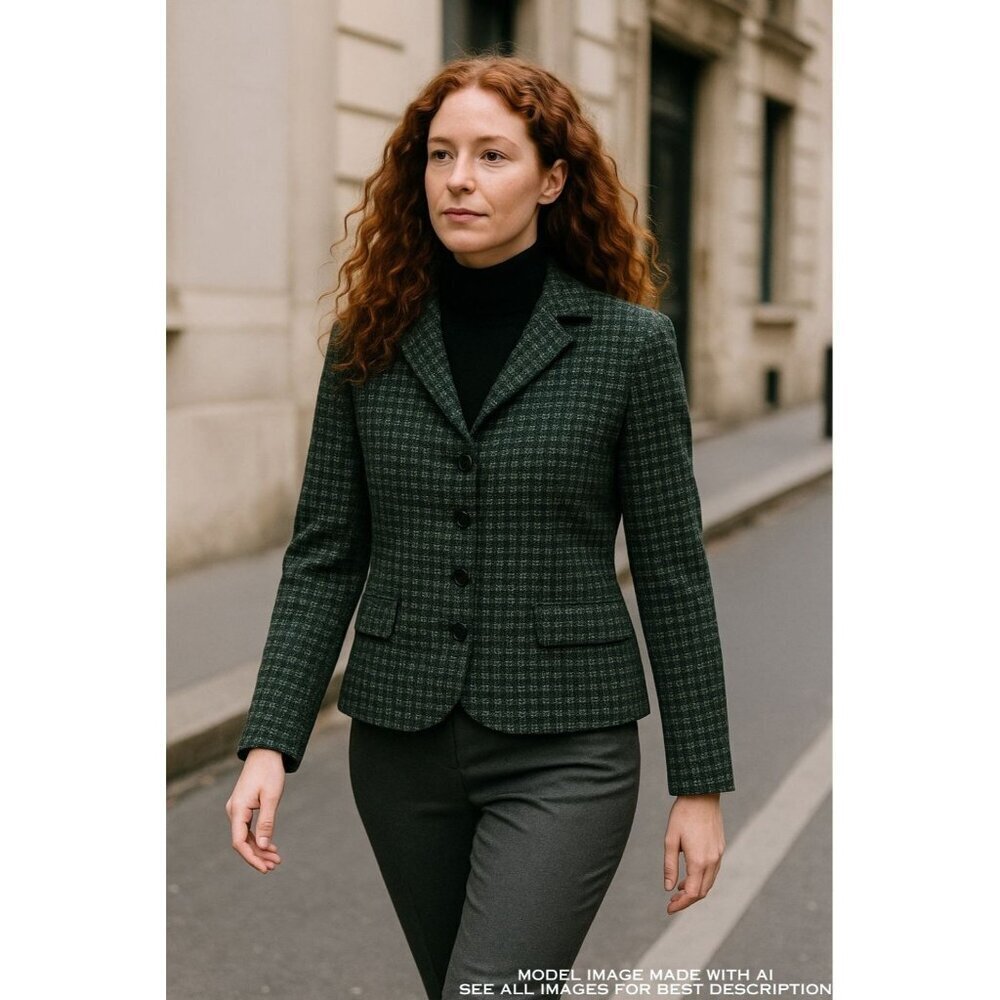 Vintage Cinzia Rocca Wool Jacket 10 Blazer Tweed Italy Quiet Luxury 100% Wool